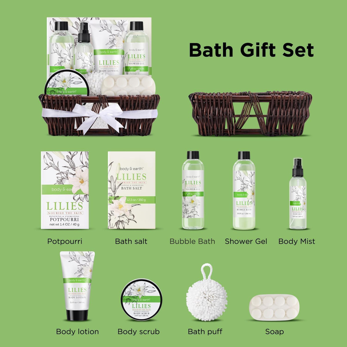 BODY & EARTH potpourri and body scrub displayed