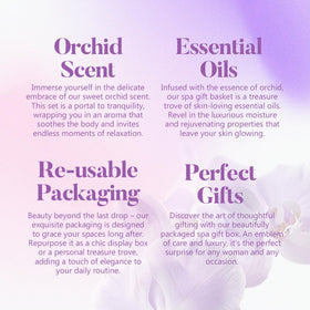 BODY & EARTH spa gift set displayed with floral background
