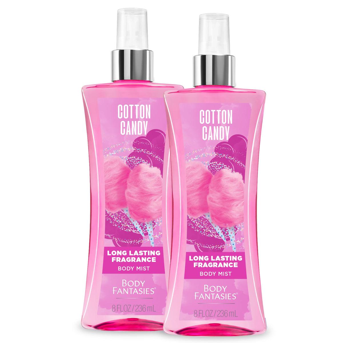 Body Fantasies Cotton Candy Body Spray front view 8 fl oz