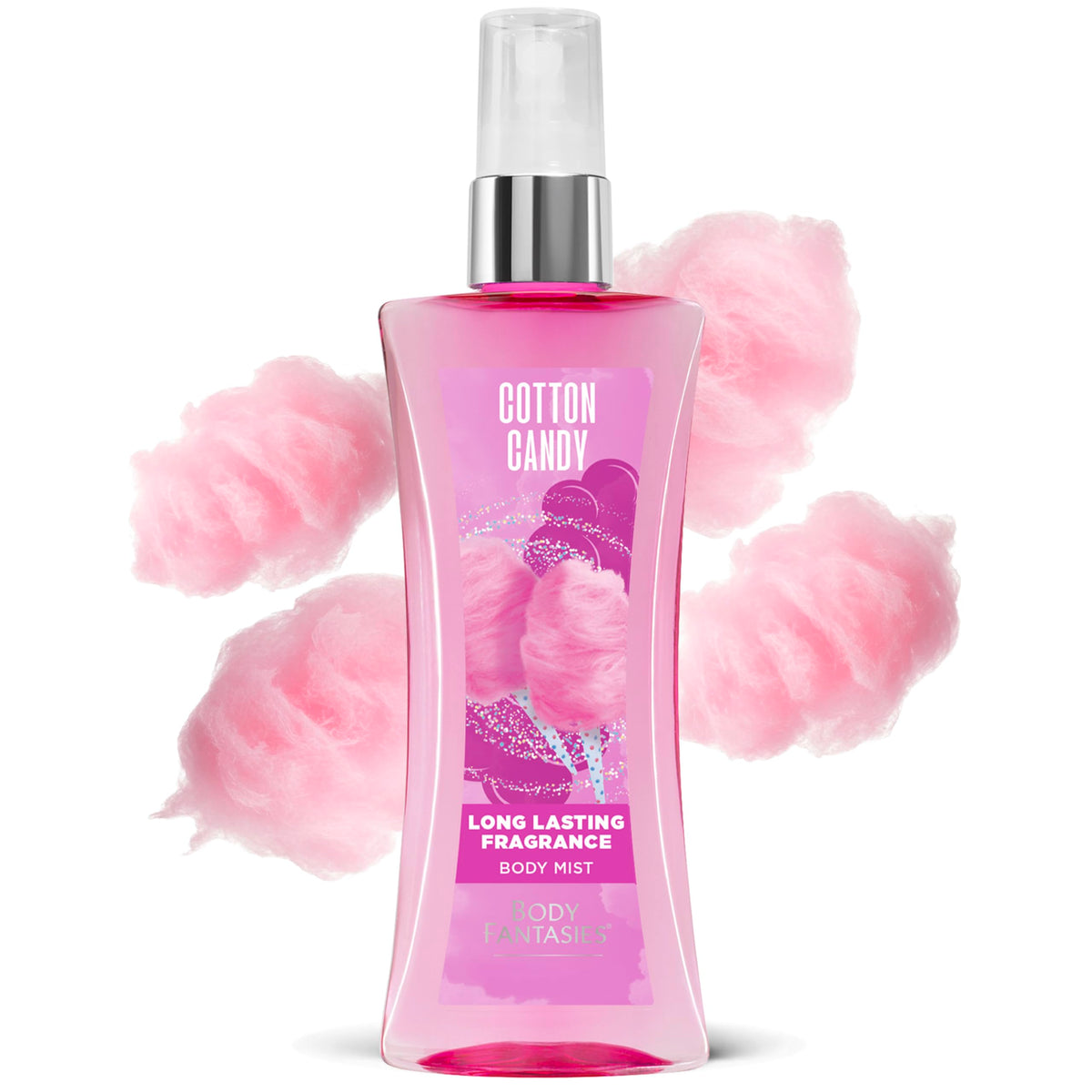Body Fantasies Cotton Candy Body Spray lifestyle scene on vanity