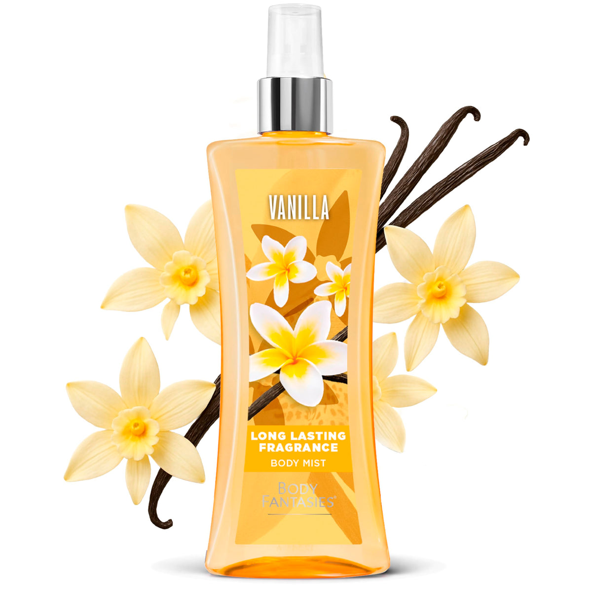 Body Fantasies Vanilla Body Spray pump with lid