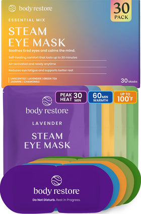 Body Restore Heated Eye Mask 30 Pack variety of scents