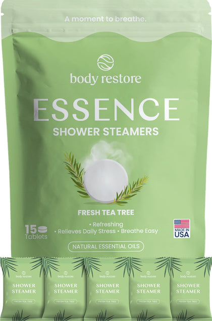 Body Restore Shower Steamers 15 pack with tea tree essence