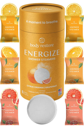 Body Restore Shower Steamers 6-Pack Citrus Aromatherapy front view
