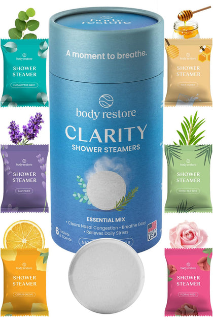 Body Restore Shower Steamers 6-Pack packaging front view