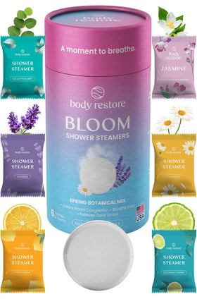 Body Restore Shower Steamers 6-Pack with floral scents