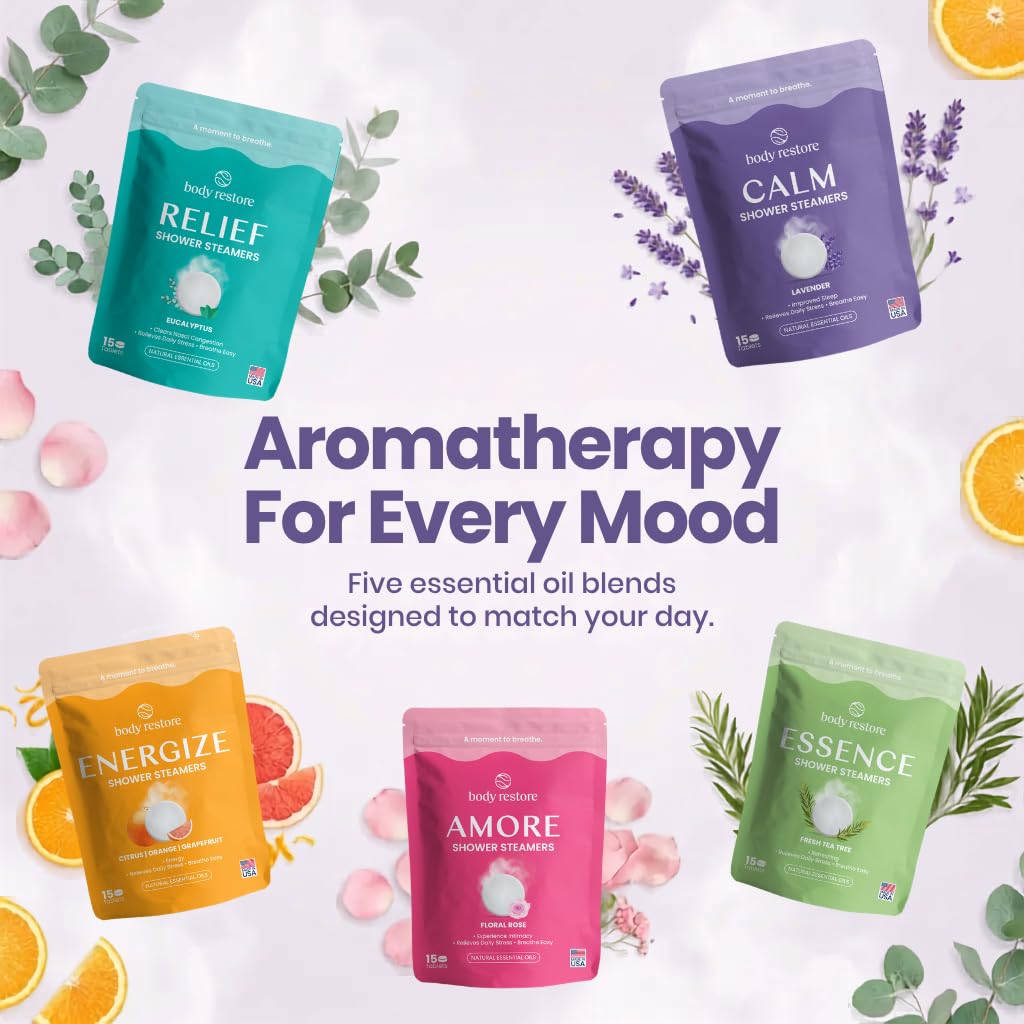 Body Restore Shower Steamers aromatherapy in use