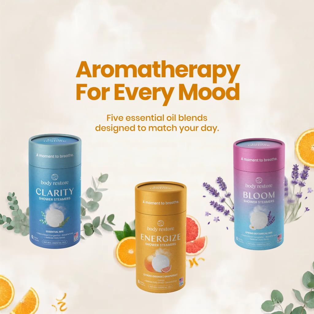 Body Restore Shower Steamers being used in a shower