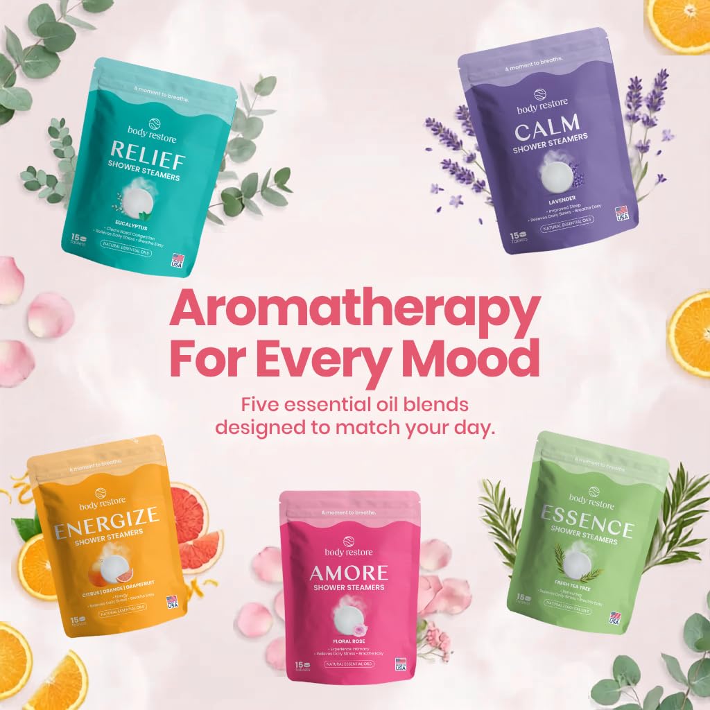 Body Restore shower steamers with essential oils