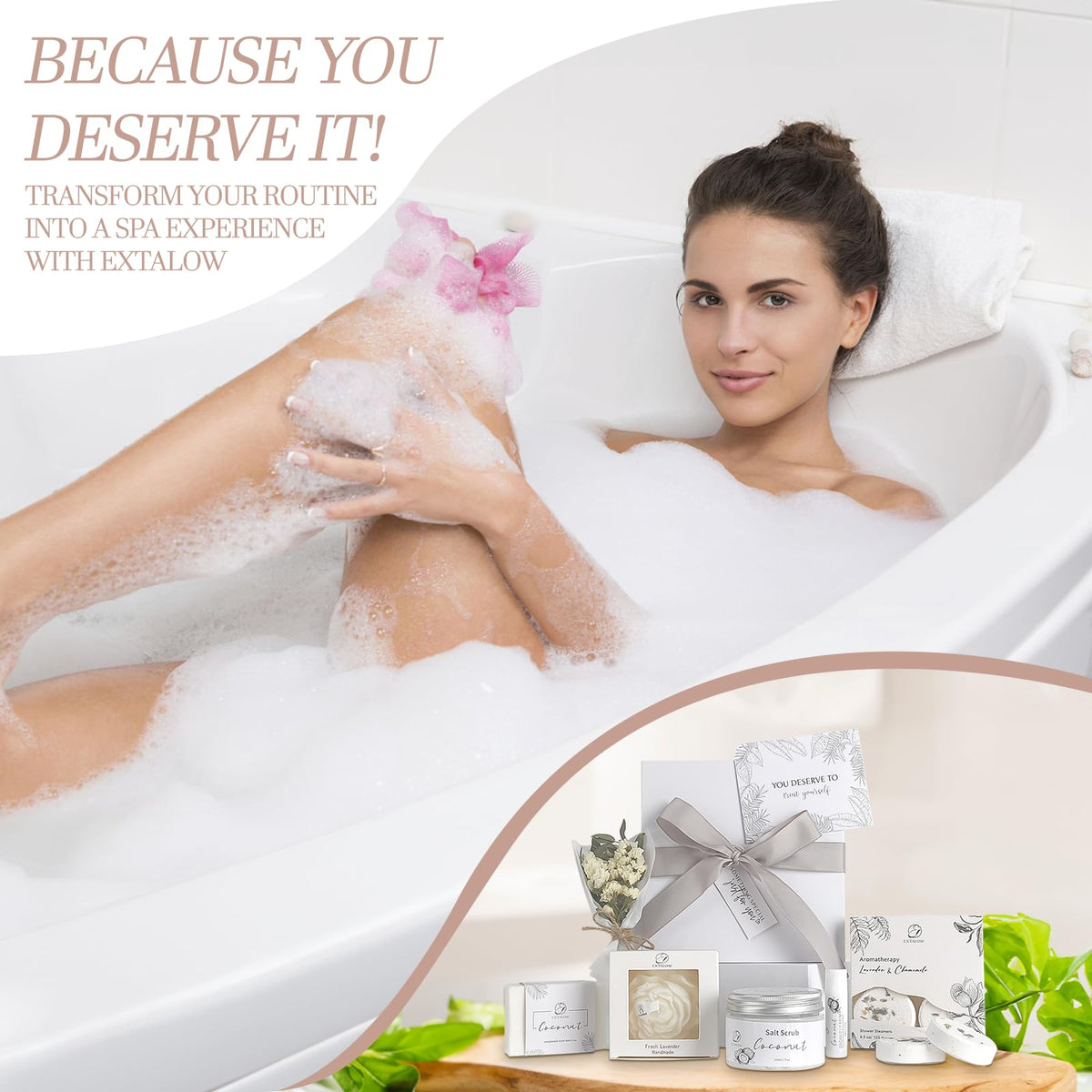 Body Scrub from EXTALOW Coconut Lavender Home Spa Set