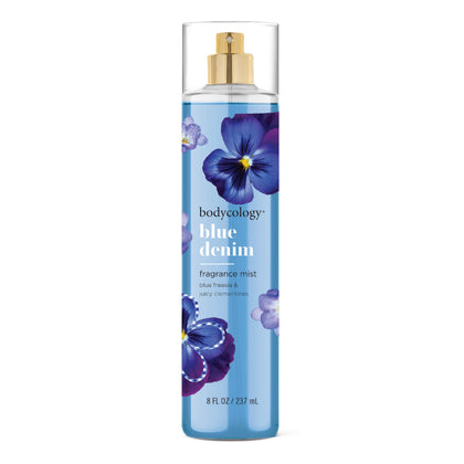 Bodycology Blue Denim Fragrance Mist 8 fl oz front view
