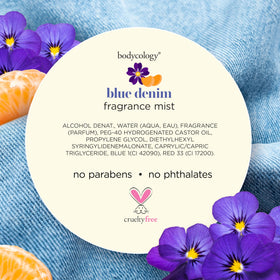 Bodycology Blue Denim Fragrance Mist packaging