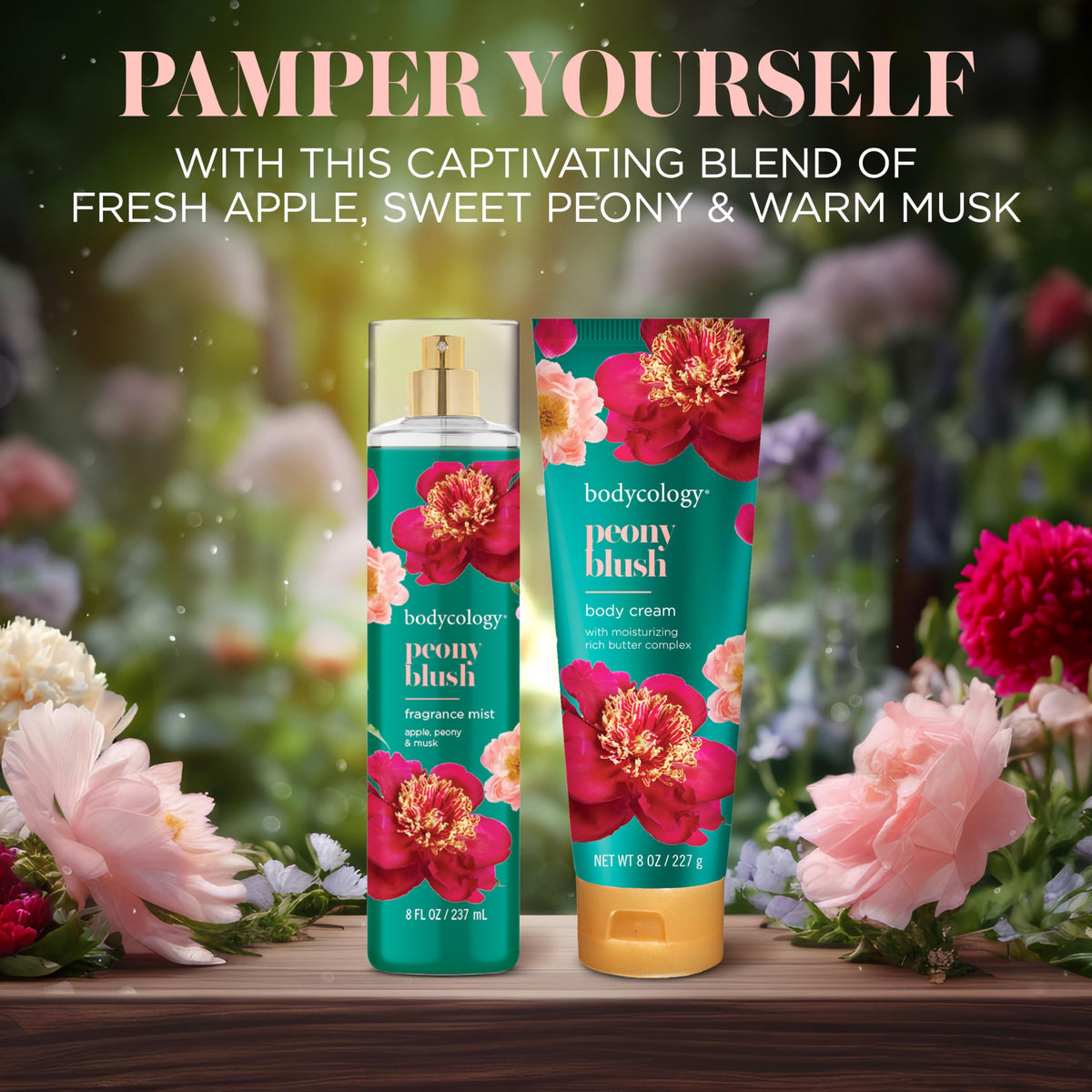 Bodycology Peony Blush Fragrance Mist packaging details