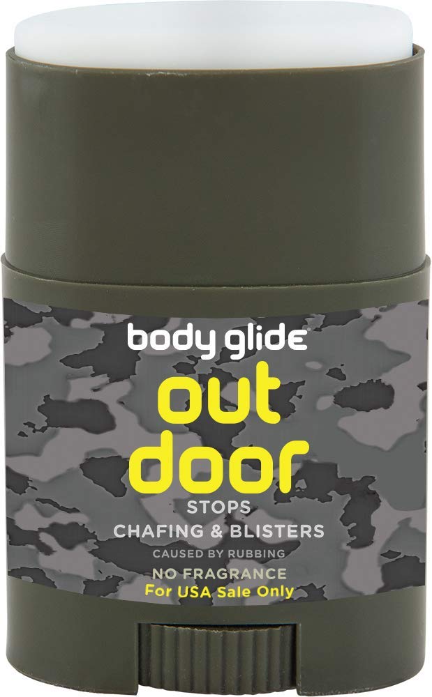 BodyGlide Anti Chafe Balm stick front view with natural ingredients