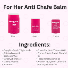 BodyGlide For Her Anti Chafe Balm application on skin