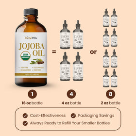 BodyJ4You Organic Jojoba Oil bottle side view