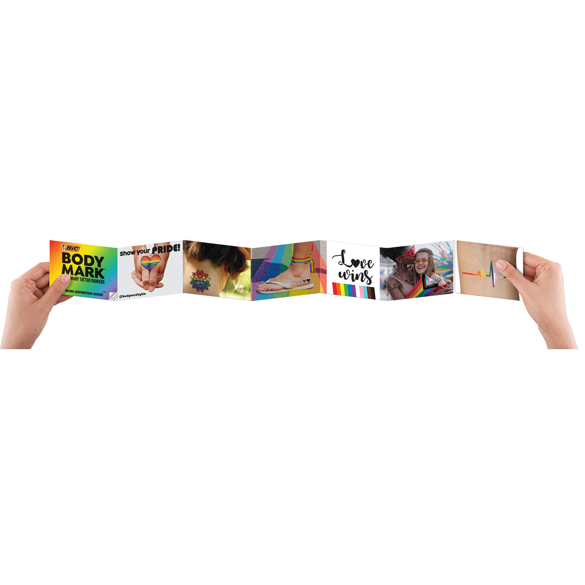 BODYMARK pride pack temporary tattoo markers in use