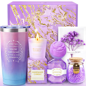 BodyRefresh Spa Gift Basket Set for Women with lavender theme