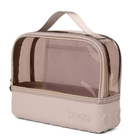 BOGG BAG Travel Organizer Pouch showing transparent topper and zipper