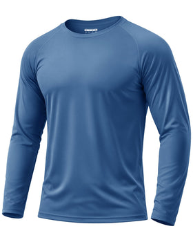Boladeci Long Sleeve Athletic Shirt in blue-grey front view