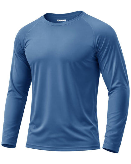 Boladeci Long Sleeve Athletic Shirt in blue-grey front view
