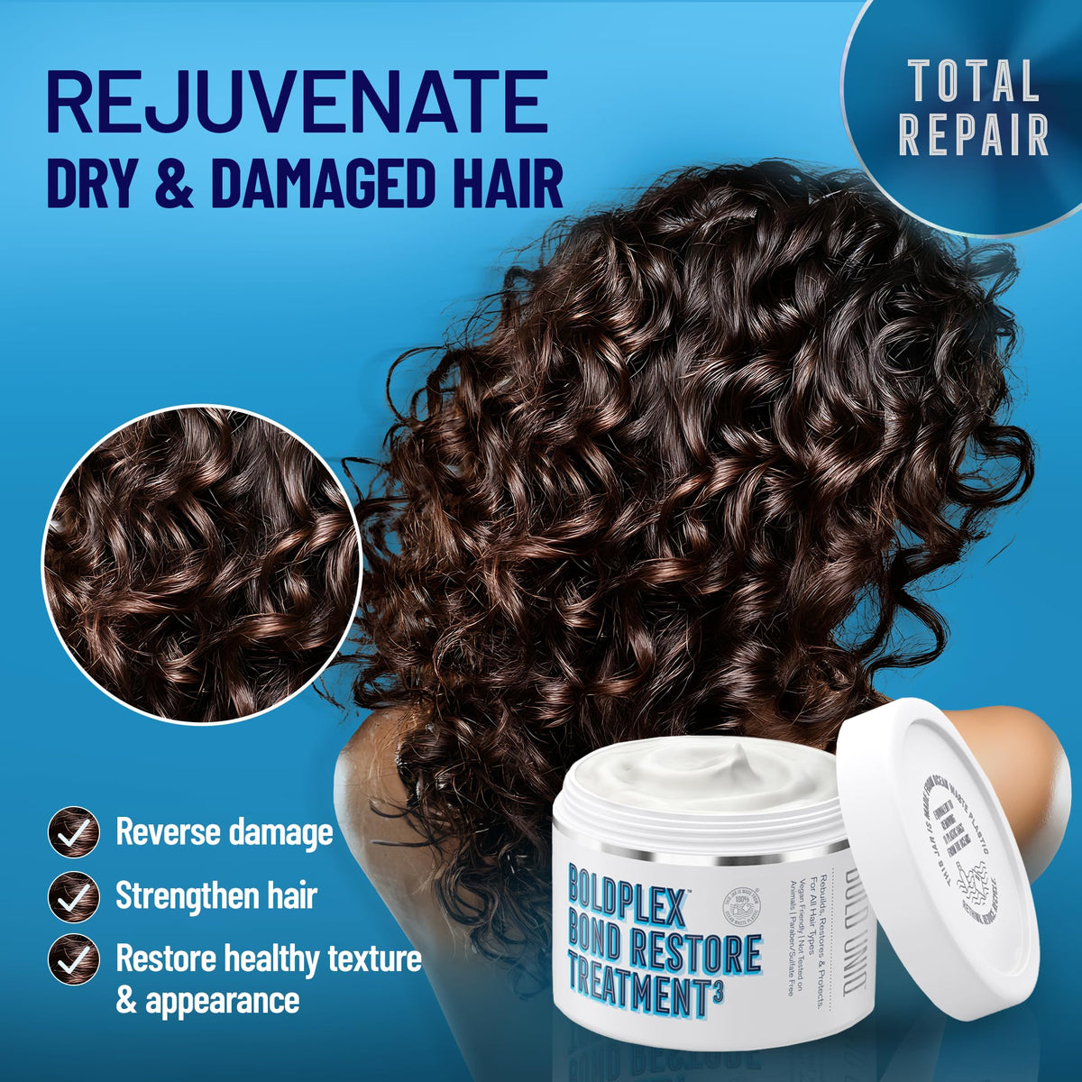 BOLD UNIQ BoldPlex Hair Mask application on hair