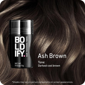 Boldify Hair Fibers Ash Brown 12g packaging