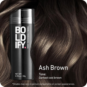 Boldify Hair Fibers Ash Brown 28g packaging