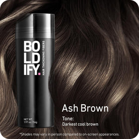 Boldify Hair Fibers Ash Brown 56g packaging