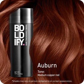 Boldify Hair Fibers Auburn 56g packaging