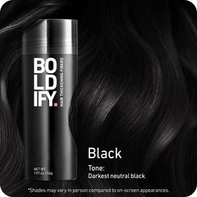 Boldify Hair Fibers Black 56g packaging