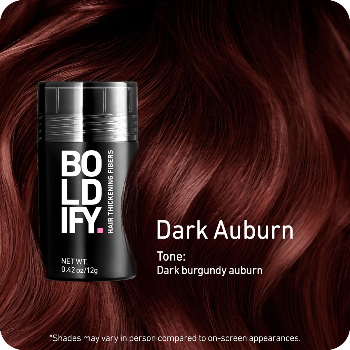 Boldify Hair Fibers Dark Auburn 12g packaging