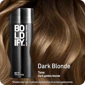 Boldify Hair Fibers Dark Blonde packaging with product details