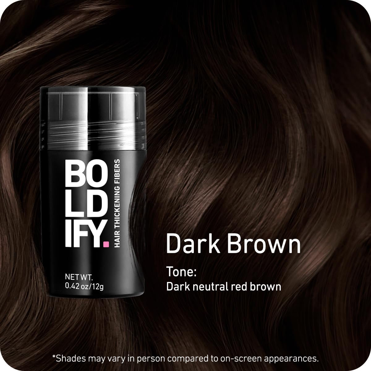 Boldify Hair Fibers Dark Brown 12g packaging