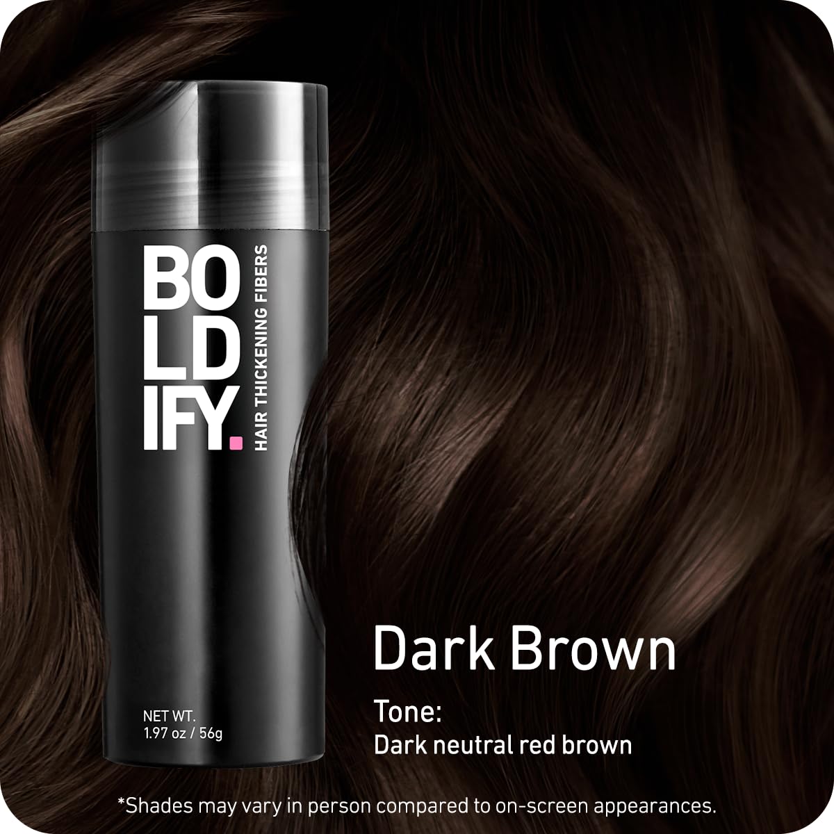 Boldify Hair Fibers Dark Brown 56g packaging