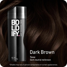 Boldify Hair Fibers Dark Brown 56g packaging