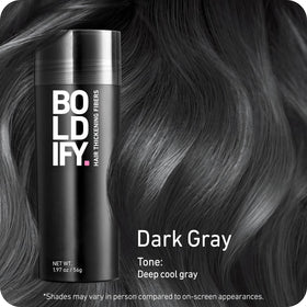 Boldify Hair Fibers Dark Gray 56g packaging