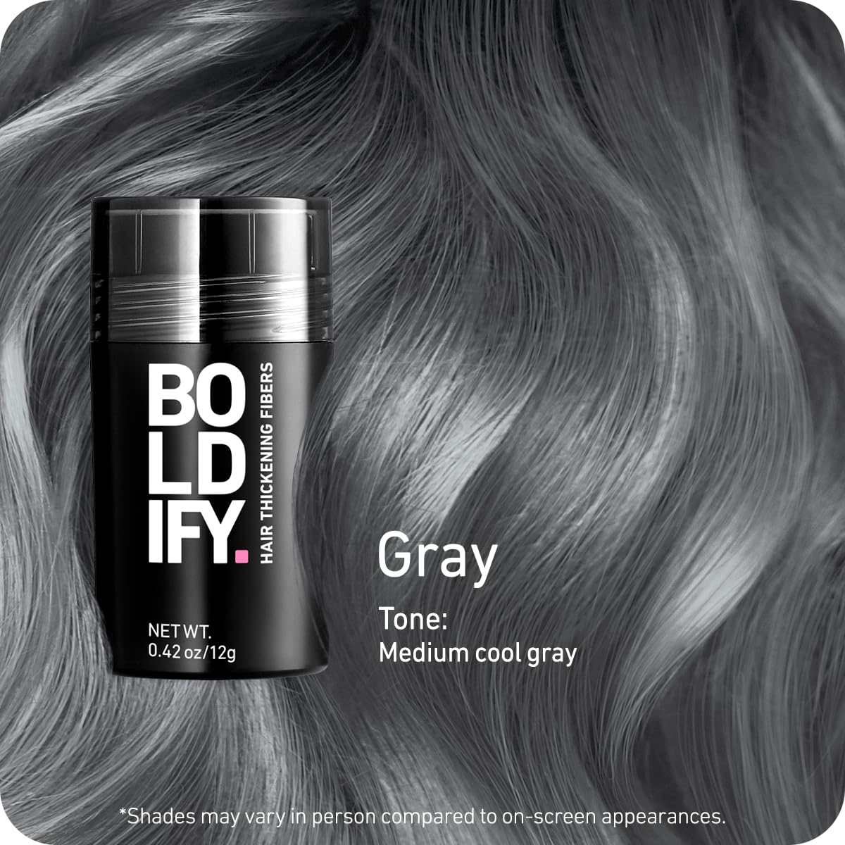 Boldify Hair Fibers Gray 12g packaging