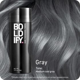Boldify Hair Fibers Gray 56g packaging