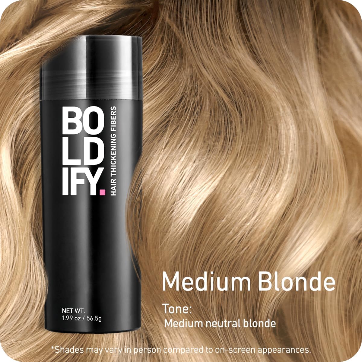 Boldify Hair Fibers Medium Blonde 56.5g packaging