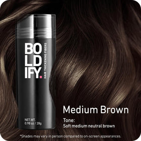 Boldify Hair Fibers Medium Brown 28g packaging