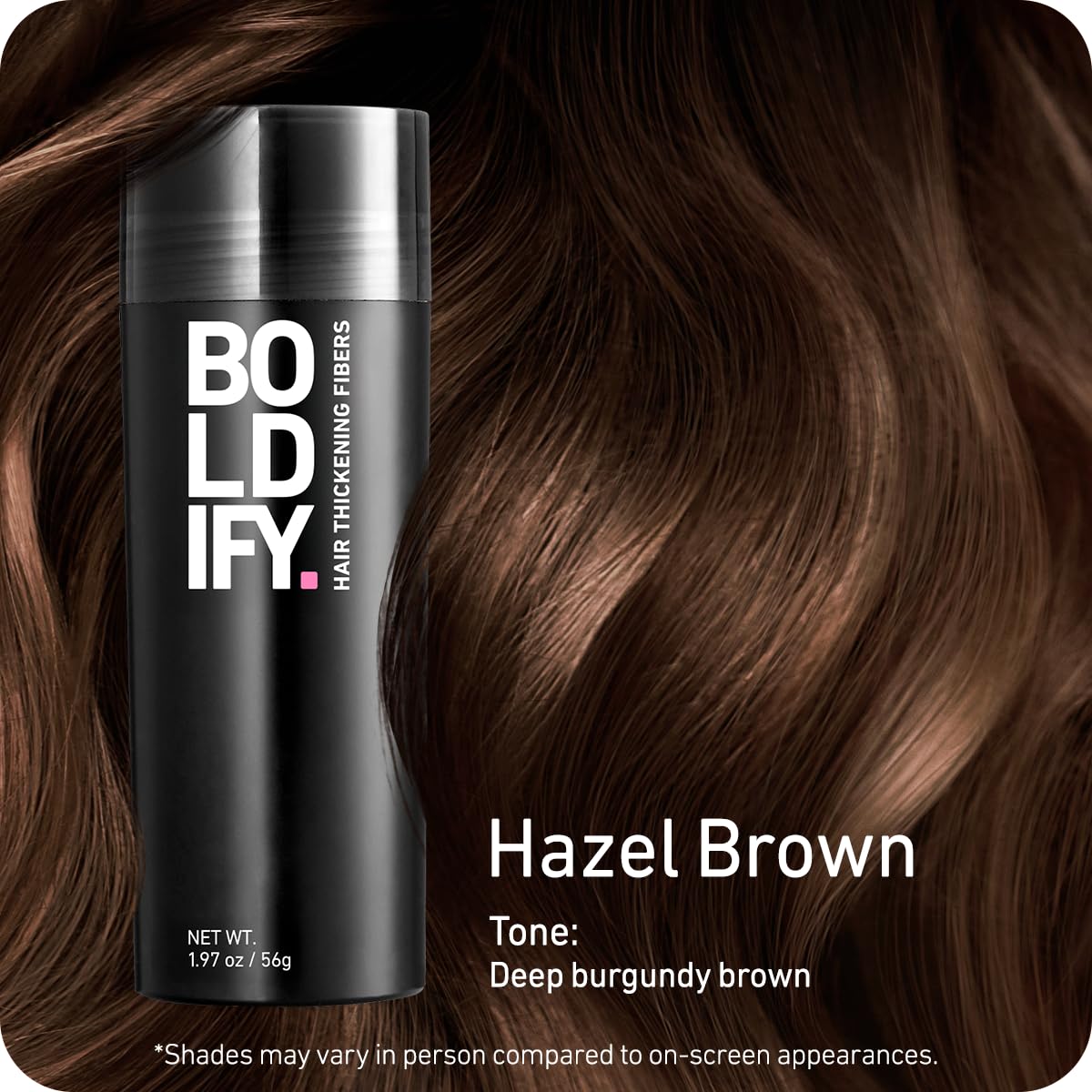 Boldify Hair Fibers packaging with product details