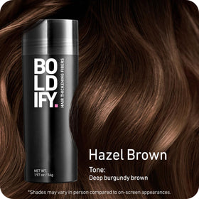 Boldify Hair Fibers packaging with product details