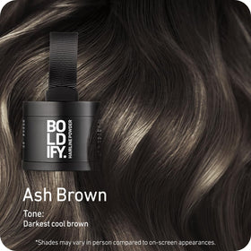 Boldify Hairline Powder Ash Brown compact closed showing packaging