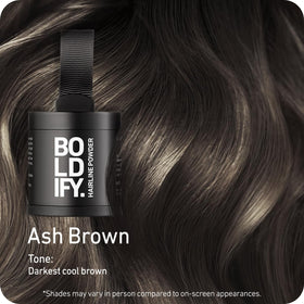 Boldify Hairline Powder Ash Brown compact with applicator