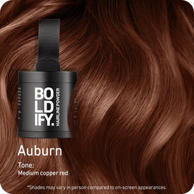 Boldify Hairline Powder Auburn pressed powder close-up