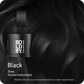 Boldify Hairline Powder Black 4g compact with applicator