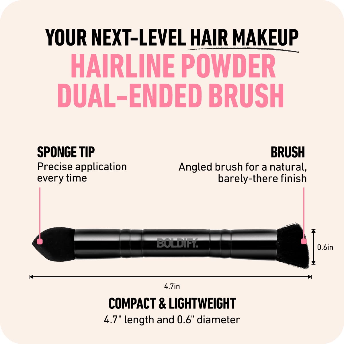 Boldify Hairline Powder Brush angled end for natural finish