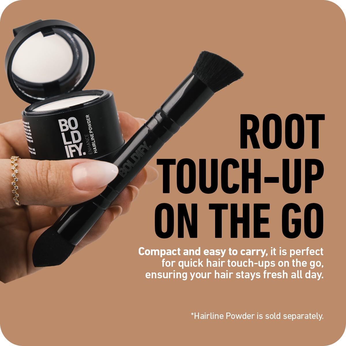 Boldify Hairline Powder Brush showing versatility for beard application