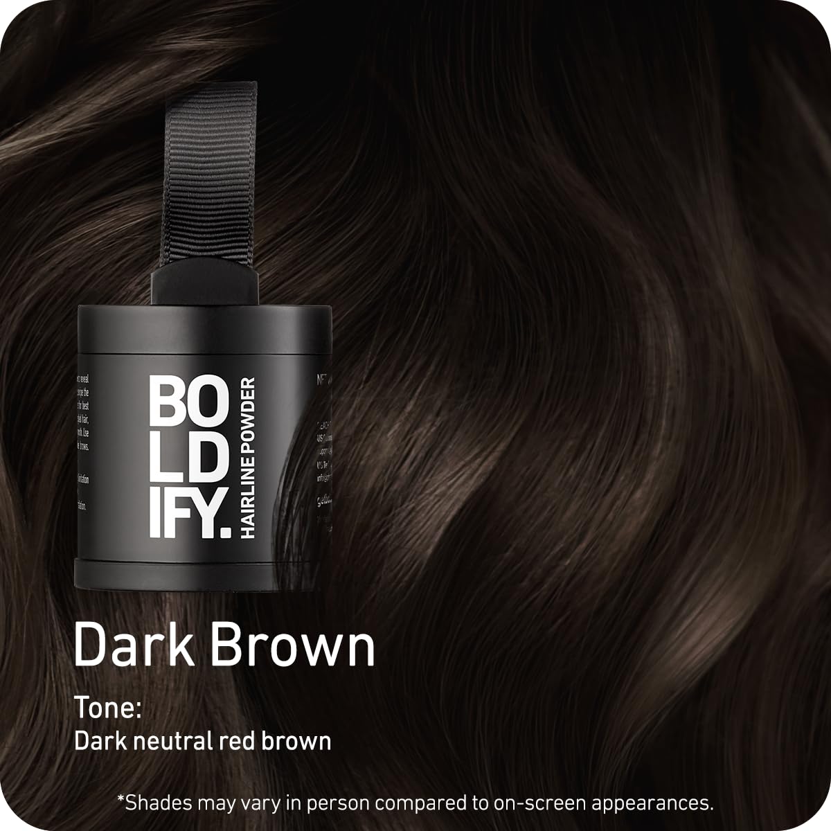 Boldify Hairline Powder Dark Brown 10g compact open